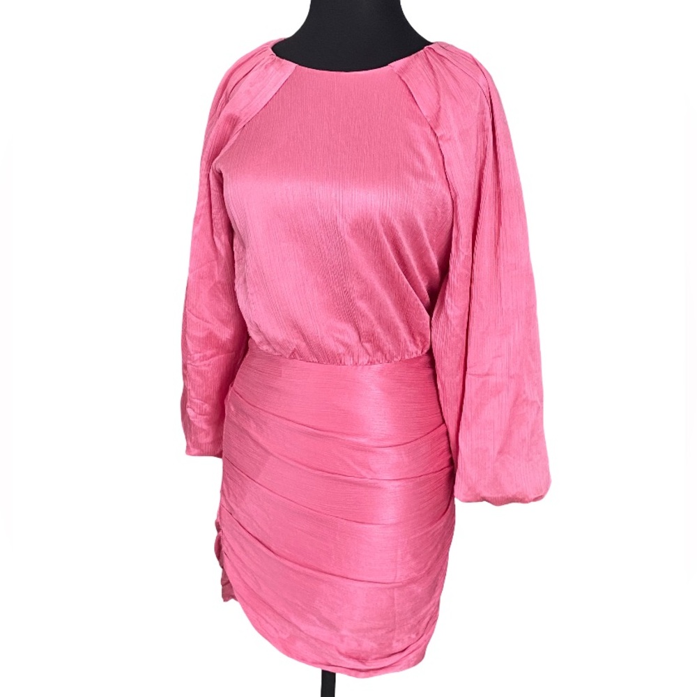 Veronica Beard silk blend Gracelynn pink sherbet long sleeve dress size 2